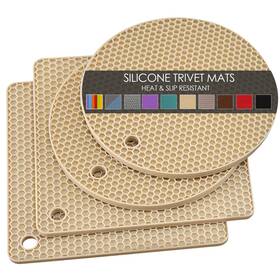 Qpix Digital 894531076421 4 Pack Silicone Trivets For Hot Pots And Pans Pot Holders Pads Non-slip