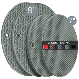 Qpix Digital 894702001764 Silicone Trivet Mats 2 Sizes 7 And 9 Inch Heat Resistant Hot Pads Pot Hol