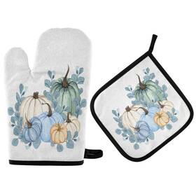 J-opg314309810p508c543s1096 Qugrl Blue Pumpkin Thanksgiving Oven Mitts And Pot Holders Set Fall Pattern 17