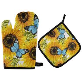 J-opg58732553p508c543s1096 Qugrl Yellow Sunflowers Butterfly Oven Mitts And Pot Spring Butterflies