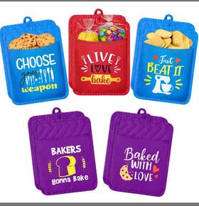 X003lb0kfv R.horse 10pcs Funny Pot Holder Gift With Pocket Baking Theme Cookie Bag