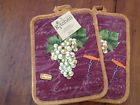 R3942 Kay Dee Designs New Grapes Wine Potholders Kitchen Cotton Pot