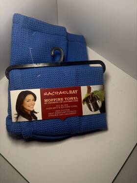 Rachael Ray 042887260962 Moppine Absorbent Kitchen Towel Mitt Heat Resistant Smoky Blue New