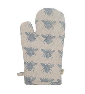 Rhog241910bh Raine & Humble Oven Mitt Honey Bee Pot Glove Farmhouse Kitchen Blue Beige And