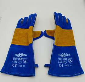 Rapicca 385158618858 16 Inch Leather Welding Gloves Heat/fire Resistant Mitts Blue