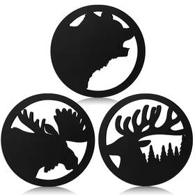 Reallnaive-trivets-2 Reallnaive 3 Pcs Cast Iron Trivets Cookware Black Bear Kitchen Accessories 7.87 Inch Metal