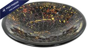 Xxi47-883 Red Co. Glass Mosaic Ceramic Decorative Accent And 11 Inches C26 Ebony Umber