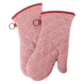 Red Lmldeta 011447612383 1 Pair Yarn Dyed Oven Mitts 100% Cotton Heat Resistant 470 - 2