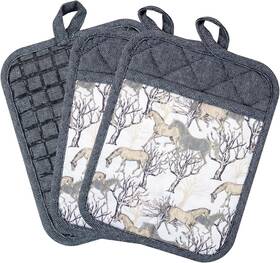 Red Lmldeta 313052696634 Pot Holders Set Of 3 Silicone Printing Non Slip Heat Resistant Yarm-dyed Hot Pa