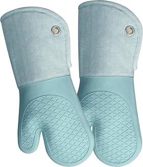 Red Lmldeta 313113042066 Professional Microwave Silicone Oven Mitts One Pair Kitchen Mitten Set For Heat