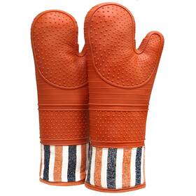 Red Lmldeta 431269542178 Heat Resistant 550 Degree Oven Mitt Silicone Hot Mitts - 1 Pair Extra