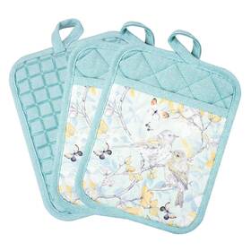 Red Lmldeta 782897072055 Pot Holders Set Of 3 Silicone Printing Non Slip Heat Resistant Yarm-dyed Hot