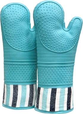 8541943370 Red Lmldeta Heat Resistant 550 Degree Oven Mitt Silicone Hot Mitts Blue