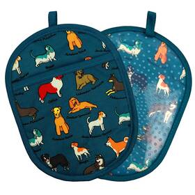 Red Lmldeta B07k6cjxky Pot Holders Set Of 2 Clear Silicone Shell And Blue Dog Flower Cotton Lining Heat