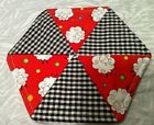 Item6146 Red Sheep Black Potholder Cotton Gingham White