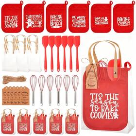 Oy-remerry-2698 Remerry 6 Sets Christmas Baking Gifts Set Oven Mitts Pot Holders Red M