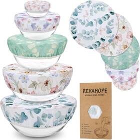 Revahope 313050918981 5-size Reusable Beeswax Bowl Covers For Bread Proofing Cotton Cloth Flexible Be