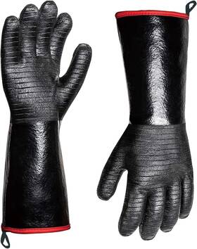 Bxq240612001 Rianclud Heat Resistant Bbq Gloves 932 F Grill Proof For 14 Inch Black