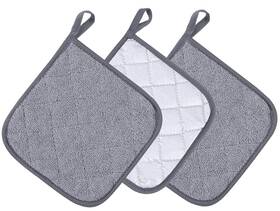 Rindion 774882182412 3pcs Pot Holders For Kitchen 7.1x7.1 Inch Cotton Terry