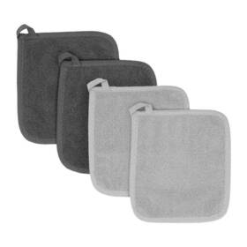 030202 Ritz Titanium/graphite Variety 4-pack Terry Potholder Set