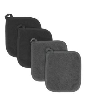 030203-fba Ritz Potholders And Hot Pads 4 Pack 100% Cotton Ergonomic Grip Easy Care Terry Led