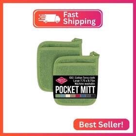 040030 Ritz Terry Pocket Mitt And Hot Pad Unparalleled Heat Resistant Durable 100% Cott