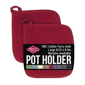 Ritz 075215300832 Terry Potholder And Hot Pad Unparalleled Heat Resistant Durable 100% Cotton