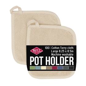 Ritz 075215300856 Terry Potholder And Hot Pad Unparalleled Heat Resistant Durable 100% Cotton
