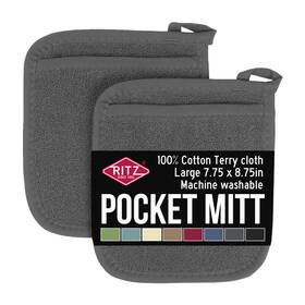 Ritz 075215400112 Terry Pocket Mitt And Hot Pad Unparalleled Durable 100% Cotton Ergonomical