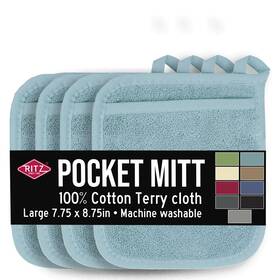 Ritz 075215401669 Terry Pocket Mitt And Hot Pad Unparalleled Heat Resistant Durable 100% Cotton