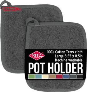 Ritz 744110359428 Terry Potholder And Hot Pad Unparalleled Heat Resistant Durable 100% Cotton