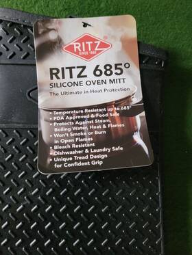 Rzs685bk10 Ritz Rzs685bk15 15 Inch Conventional Oven Mitt With Cotton Lining Silicone Black New