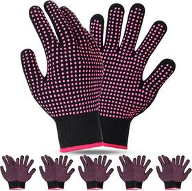 Riyiper-jda7656 Riyiper 6 Pack Heat Resistant Gloves For Sublimation Black And Pink