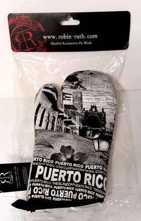 Robin-ruth 013964555950 Oven Mitt Puerto Rico Black Grey White New Open Package