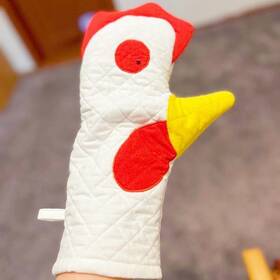 Rojada 742023259664 Rooster Trim Oven Mitts Washable Cute Mits/glove Set Printed Roo