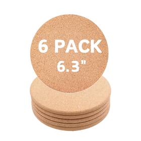 Roluxentia002 Roluxentia 799793409519 6.3 Inch Cork Trivet - 6 Pcs Heat Resistant Coasters And Pads For Hot Dishes