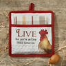 4973-152 Rooster Live Like Youfootre Getting Fried Tomorrow Quilted Potholder Towel Set
