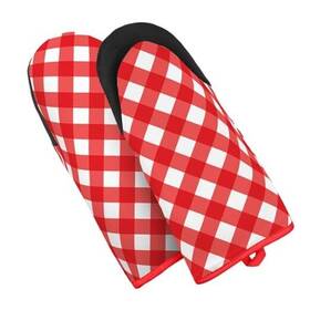 Kn-5xw9-dh4r Sage And Stitch Heat Resistant Designer Kitchen Oven Mitts With Neoprene Non-slip Red Gingham