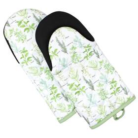 Sage Stitch 850017263017 Designer Kitchen Oven Mitts With Neoprene Non-slip Grips And Hanging Loops