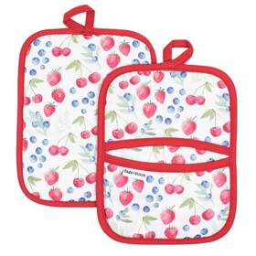 Sage Stitch 850017263116 Heat Resistant Designer Pot Holders With Hand Pockets And Hanging