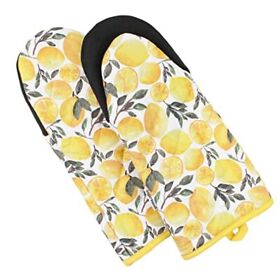 Sage Stitch Heat Resistant Designer Kitchen Oven Mitts With Neoprene