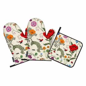 Samgula-ovenmittsa139 Samgula 772168726695 Plants Oven Mitts And Pot Holders Sets Floral Romantic Summer Heat Resistant 3pc