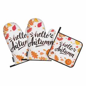 Samgula 772168726992 Hello Autumn Oven Mitts And Pot Holders Sets Maple Leaf Pumpkin Bumper Harves