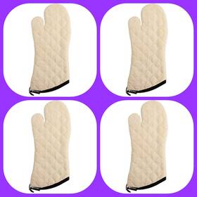 San Jamar 724215003068 Best Price Lot 4x 2 Pair Temperature Protection Oven Mitt 17 Inch L