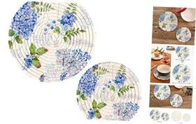 G282653833p753c797s1750 Sanxenl Blue Hydrangea Pot Holders Trivets Set 2 Pcs 100% Cotton Hot Potholders