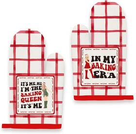 Tsoms201 Saukore Funny Christmas Oven Mitts 2pcs Holiday Pot Holder For Women Red
