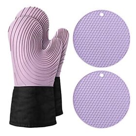 Seatheway Oven Mitts And Pot Holders Sets Heat Resistant Silicone Mittens W