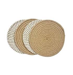Shelp13apr24 Serenehomes Cotton Trivet Set Of 4 Heat-resistant Best For Hot Beloved Beige