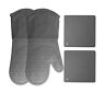 Udr1-7wl3 Set Of 4 Silicone Oven Mitts And Pot Holders Kitchen Baking Gloves Heat-resistant