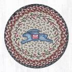 Ch-434 Sets-15.5 Earth Rugs Bunny Braided Hand Printed Jute Chairpads Round Choose Your Qty